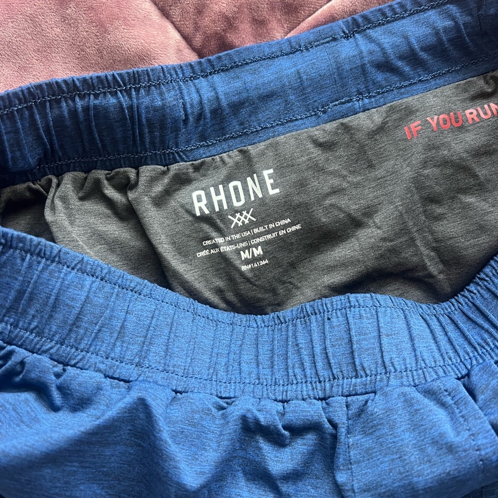 RHONE Men’s Athletic Shorts Blue Performance Shorts 6.5” lined running shorts M - Picture 2 of 6